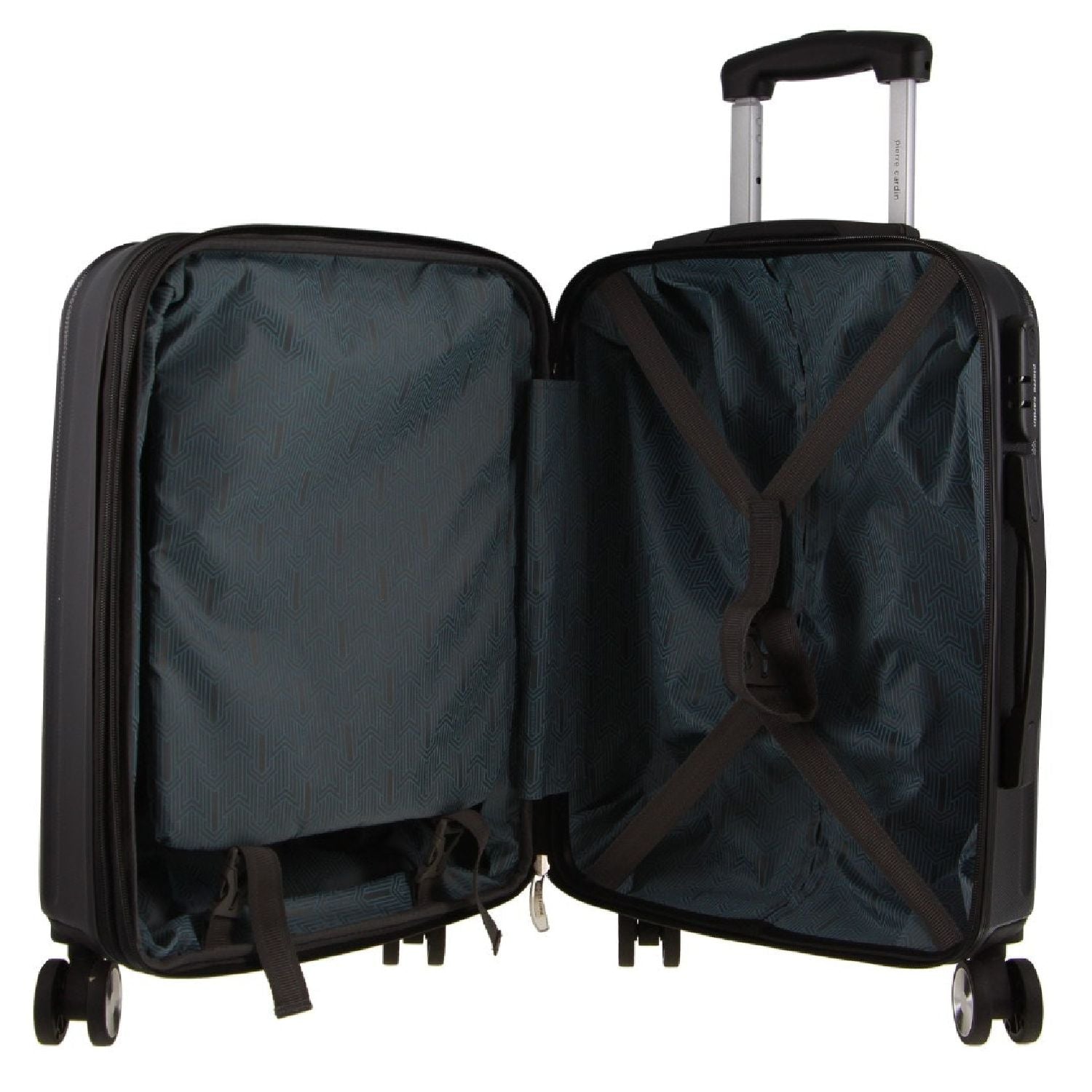 Pierre Cardin Hard Shell 4 Wheel - 3-Piece Luggage Set - Black - Expandable