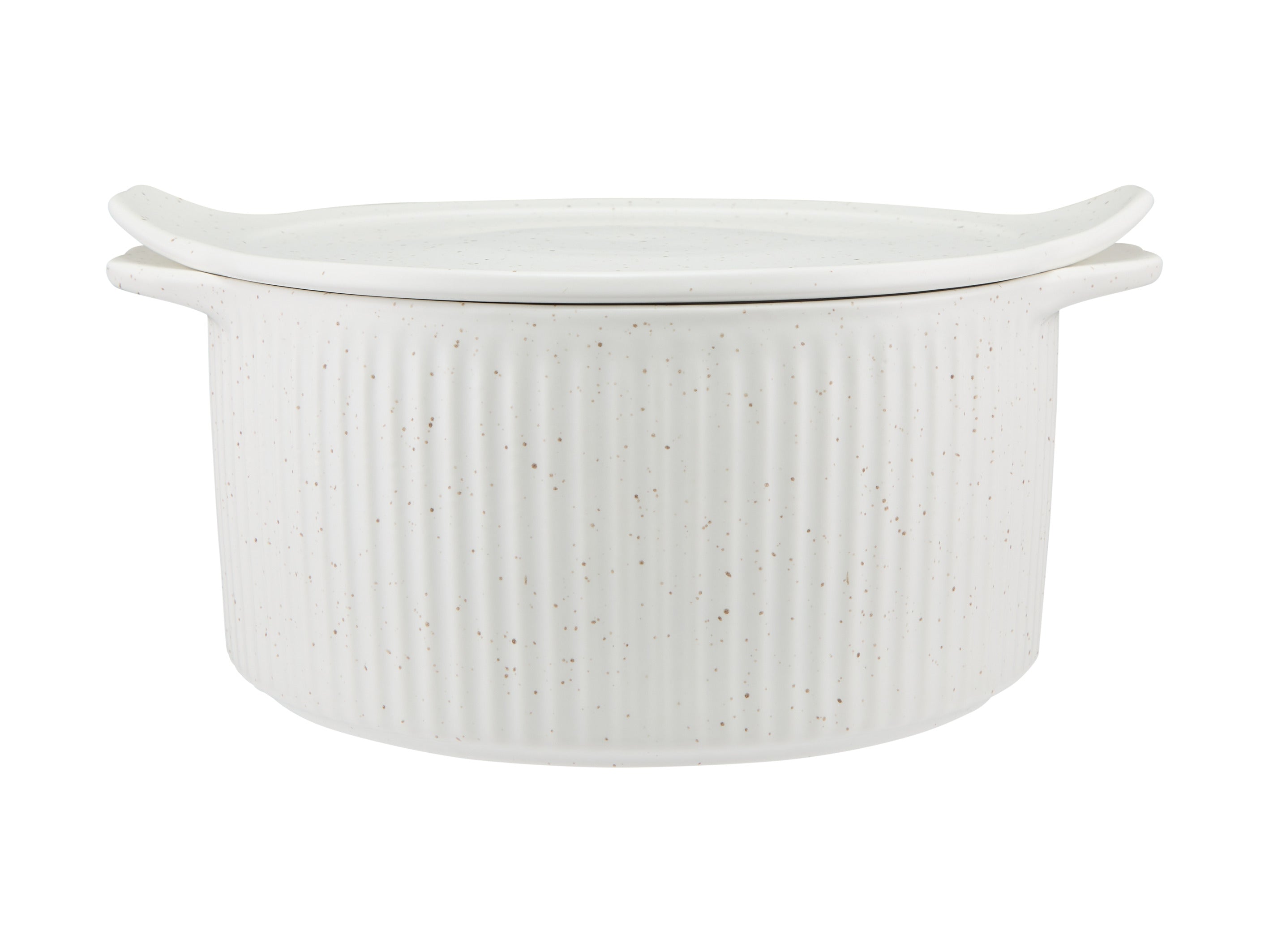 Maxwell & Williams Speckle Round Casserole With Tray Lid 3L - Cream