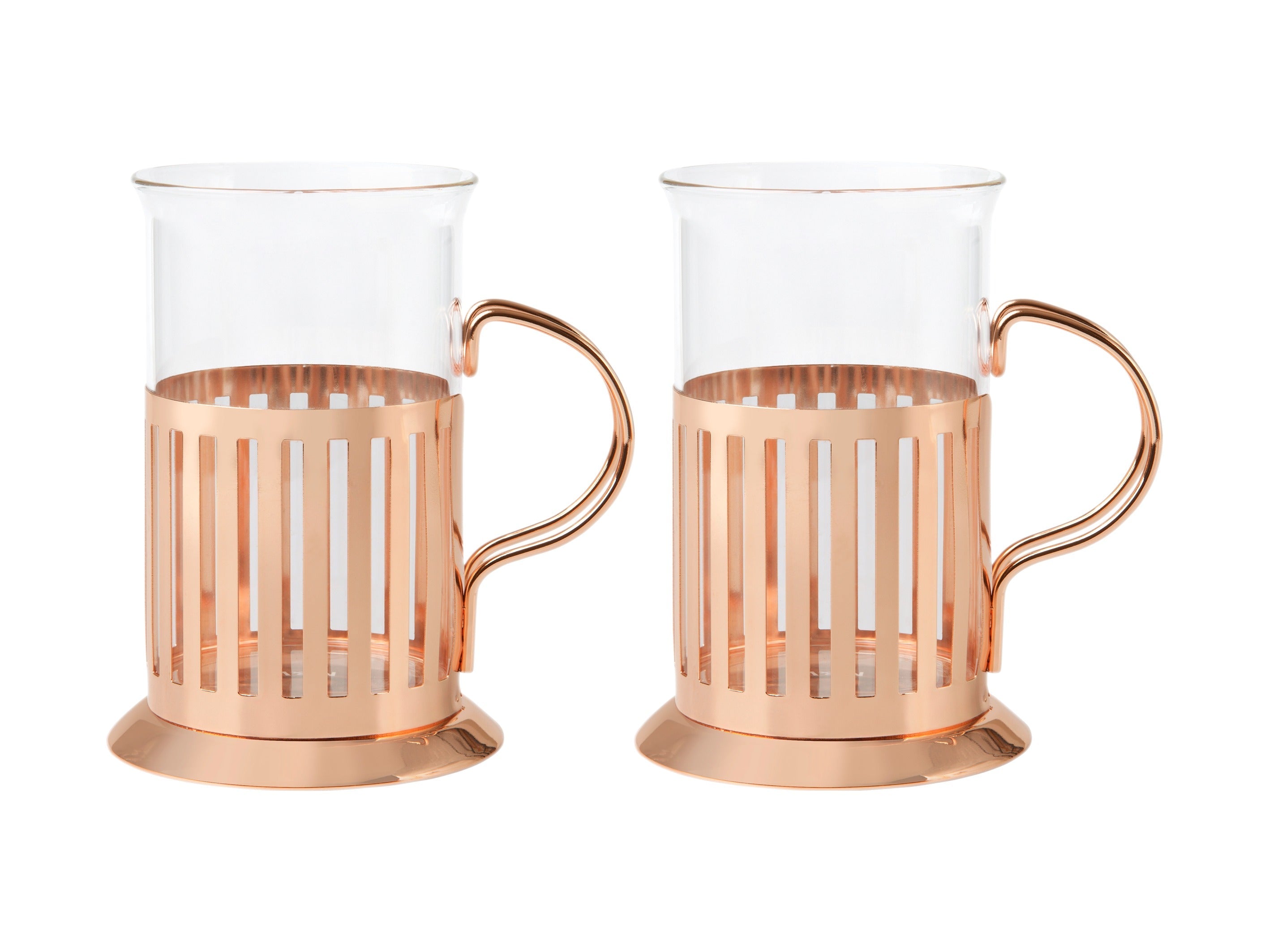 Maxwell & Williams Blend Colombia Glass With Frame 250ML Set of 2 Rose Gold