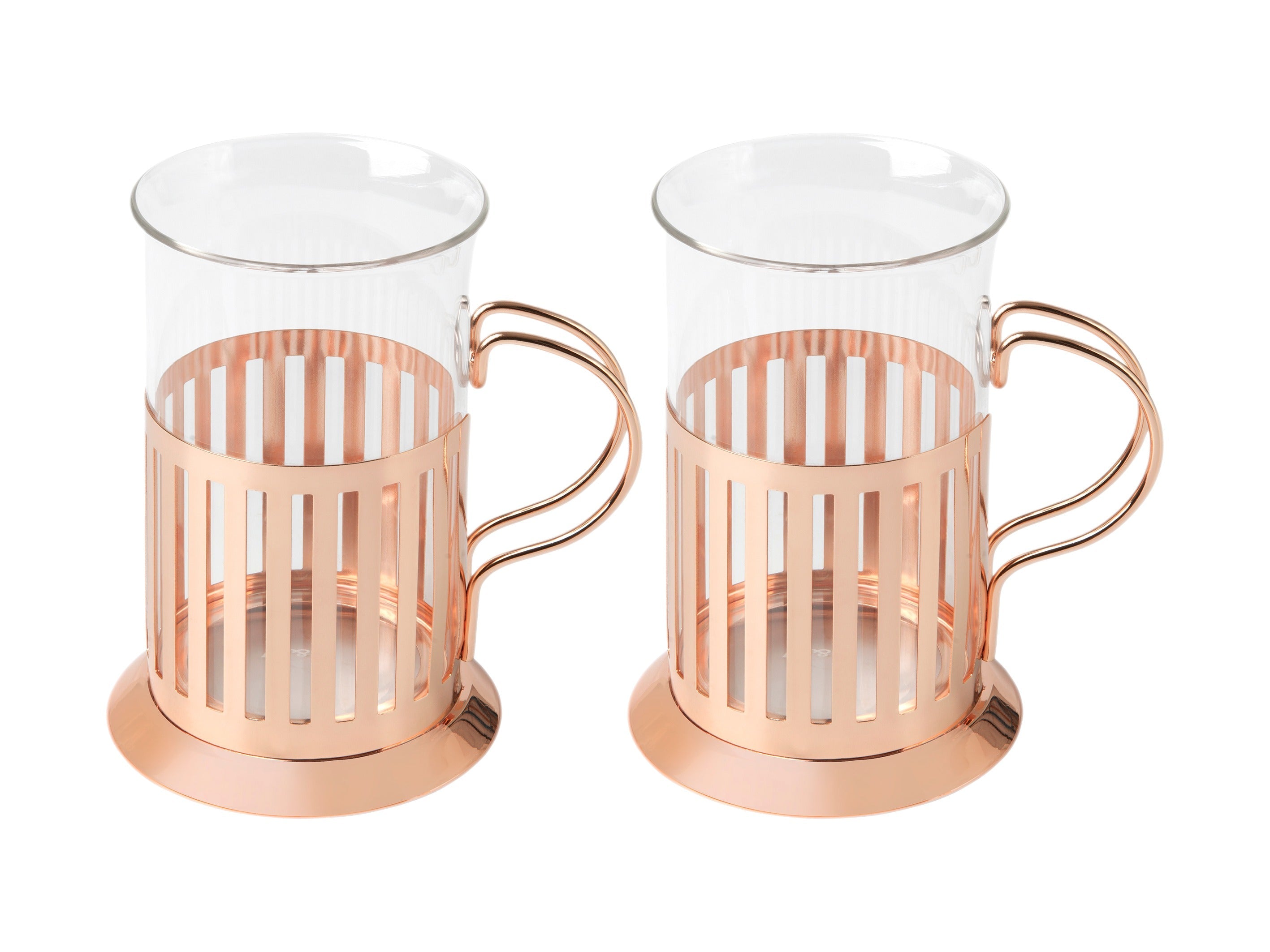 Maxwell & Williams Blend Colombia Glass With Frame 250ML Set of 2 Rose Gold