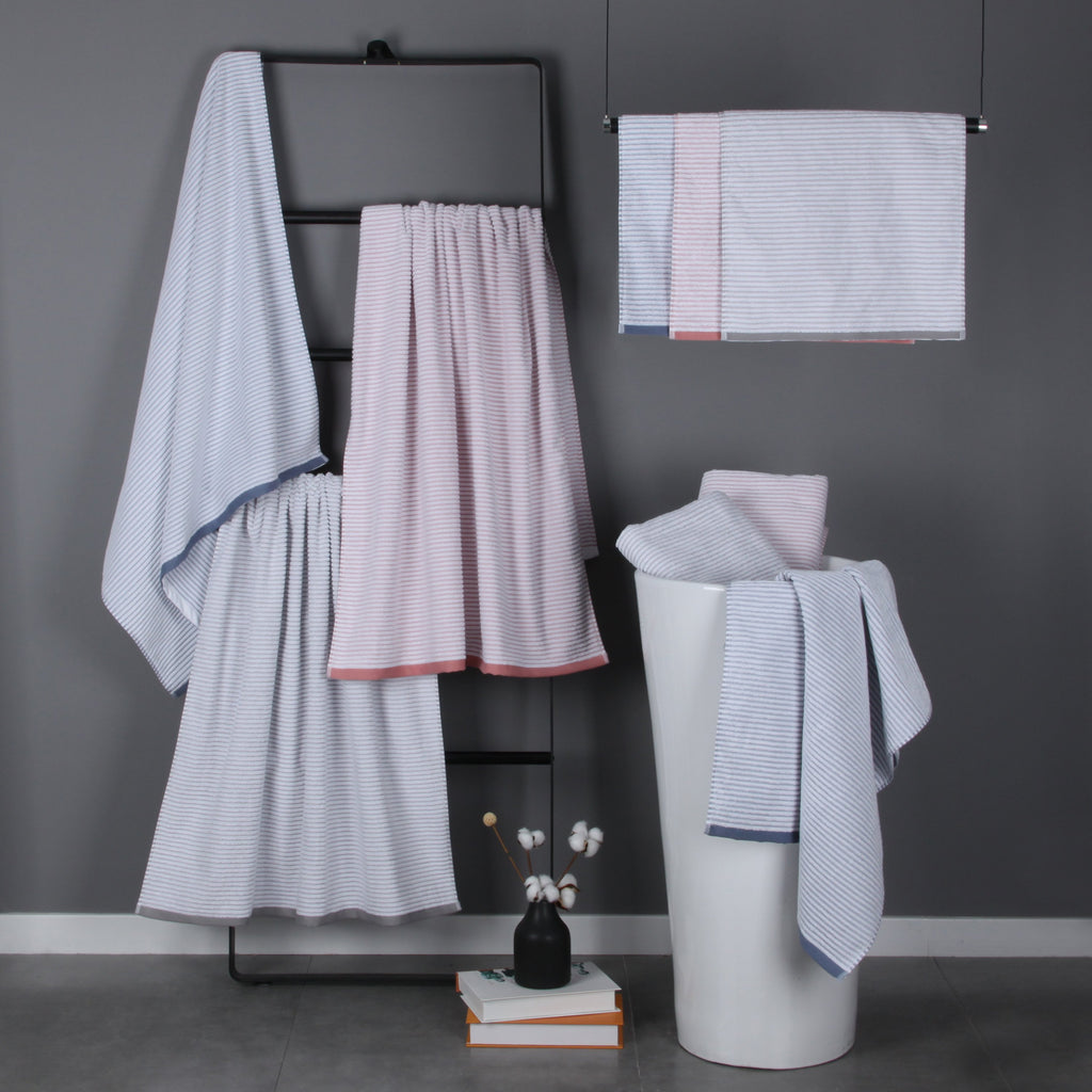 Pure Zone Legend Stripe Bath Towel - Smoke Blue - 70x140cm