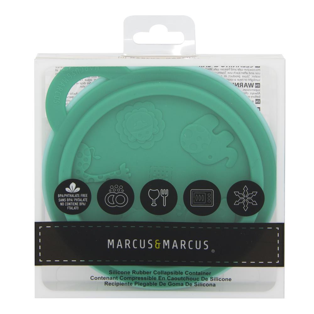 Marcus & Marcus Collapsible Travel Bowl With Lid - Ollie The Elephant - Green