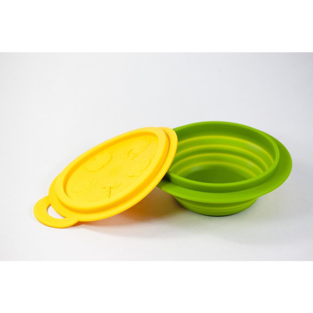 Marcus & Marcus Collapsible Travel Bowl With Lid - Lola The Giraffe - Yellow