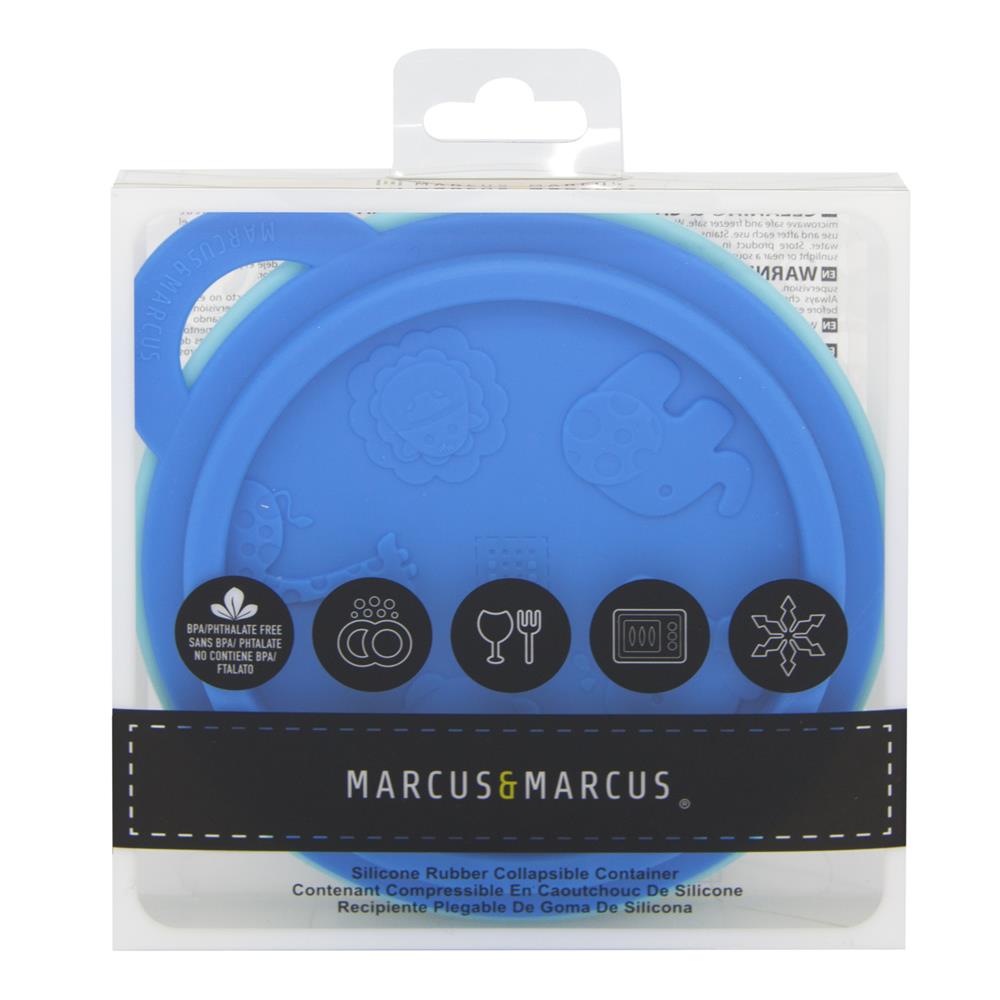 Marcus & Marcus Collapsible Travel Bowl With Lid - Lucas The Hippo - Blue