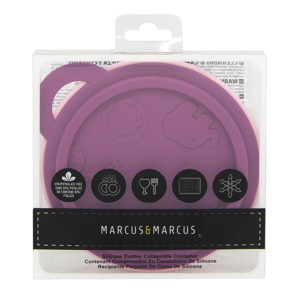 Marcus & Marcus Collapsible Travel Bowl With Lid - Pokey The Piglet - Pink