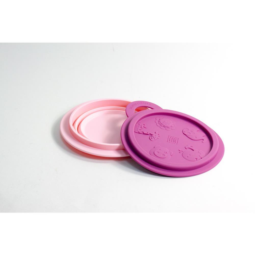 Marcus & Marcus Collapsible Travel Bowl With Lid - Pokey The Piglet - Pink