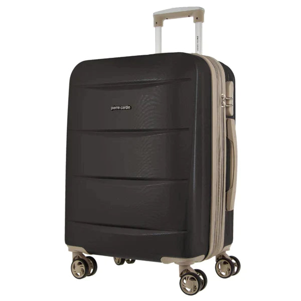 Pierre Cardin Hard Shell 4 Wheel Suitcase - Medium - Black - Expandable