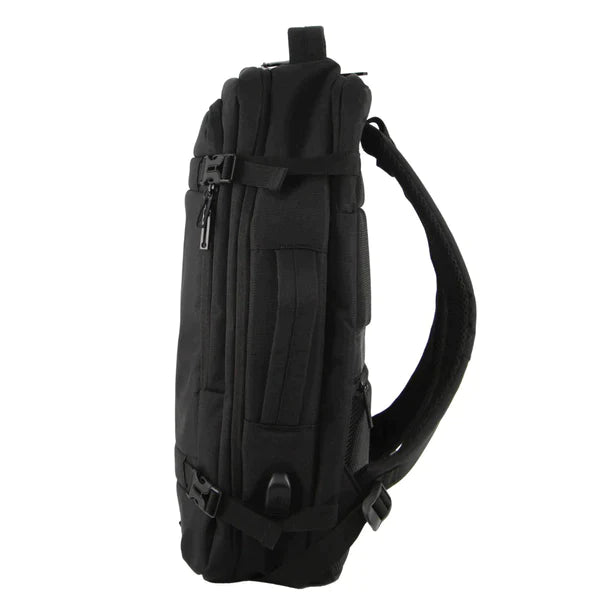 Pierre Cardin Laptop Backpack - Black - Top & Side Handle