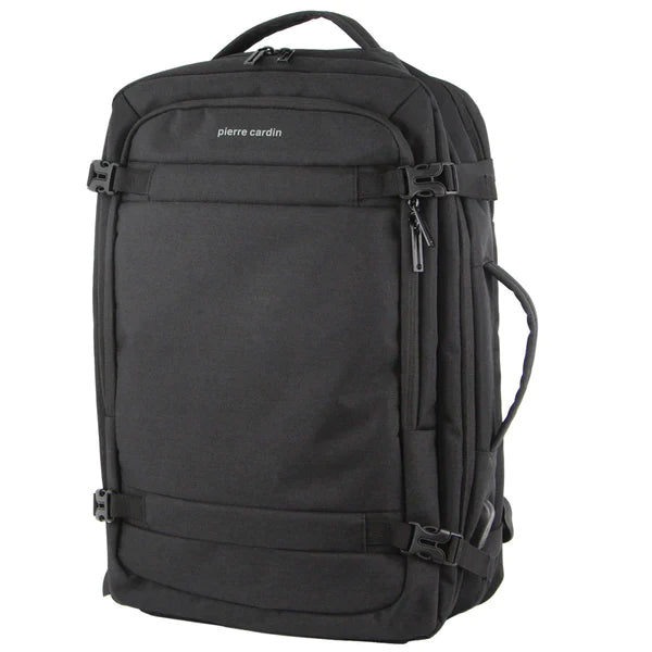 Pierre Cardin Laptop Backpack - Black - Top & Side Handle