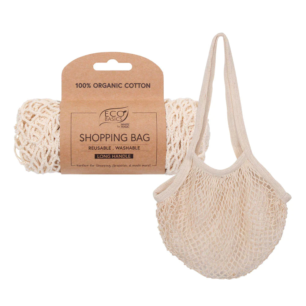 Eco Basics Shopping Bag - Long Handle - White Magic