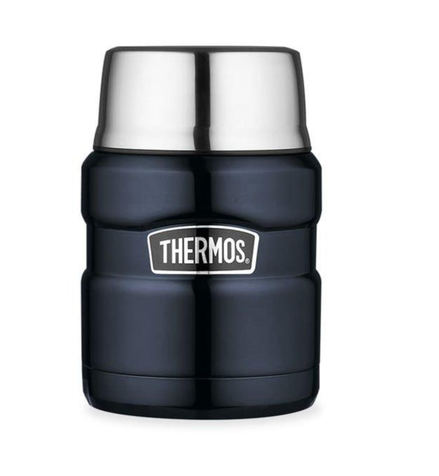 Thermos 470ml Stainless Steel Vacuum Flask/Jar with Spoon - Midnight Blue