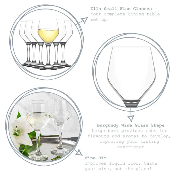 Ella Wine Glasses 260ml - Set of  6 - LAV (Made in Turkey)