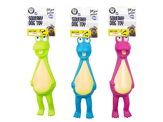 Vinyl Squeaky Frog Dog Toy - 23cm - Blue