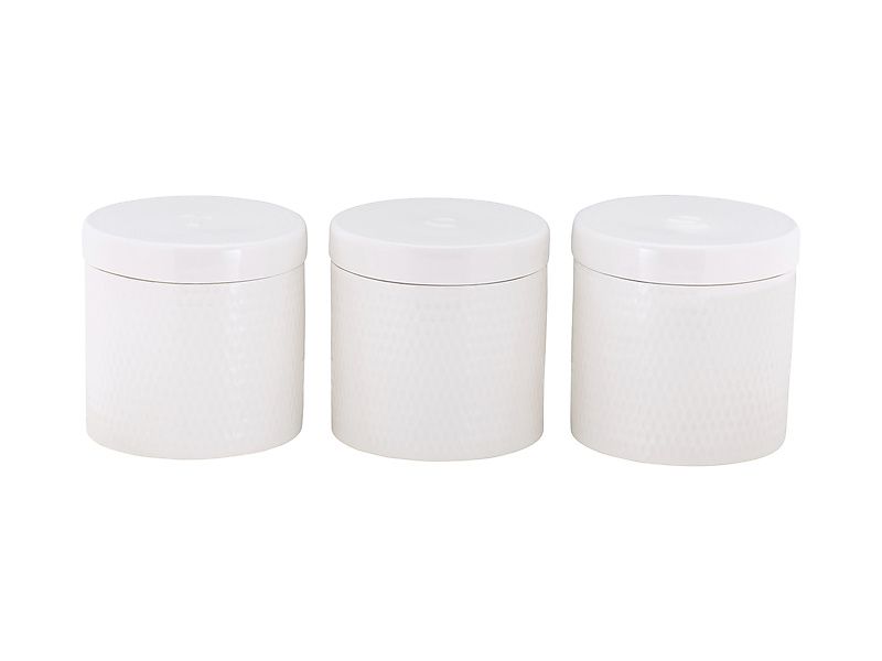 Maxwell & Williams White Basics Diamonds Canister Set of 3 - 600ml