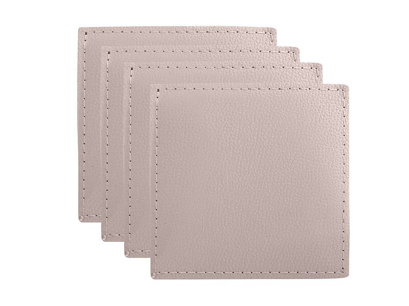 Maxwell & Williams Table Accents Leather Look Cowhide Coasters 10x10cm Set of 4 - Salt