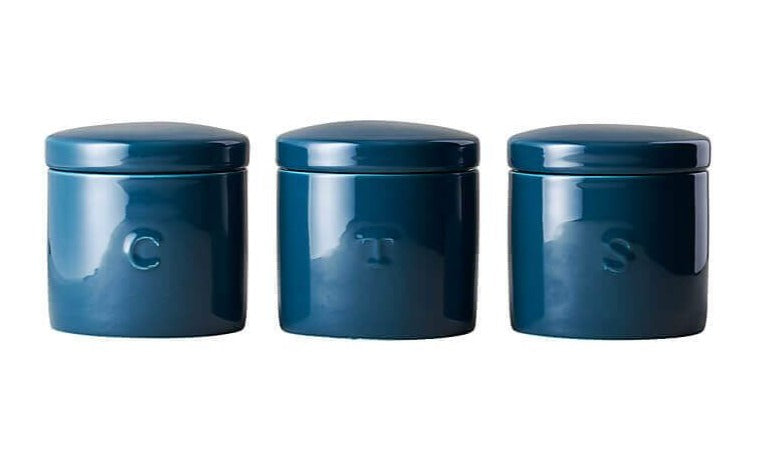 Maxwell & Williams Epicurious Canisters 600ml - Set of 3 - Teal