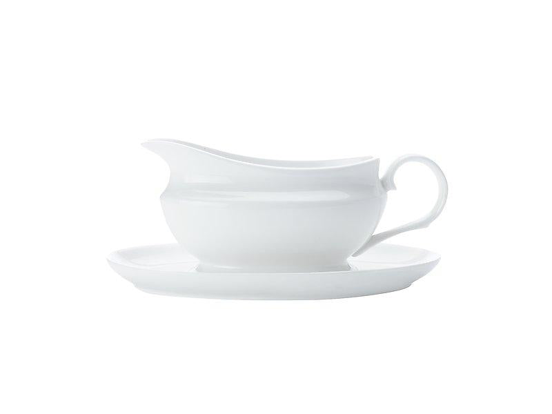 Maxwell & Williams White Basics Gravy Boat & Saucer 550ml