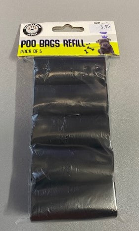 Poo Bags Refill - 5 Rolls x 15 Bags - 75 Poo Bags